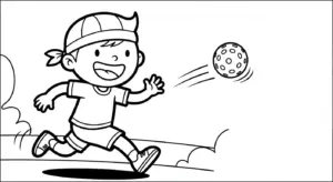 in tranh tô màu Pickleball cho bé 7 tuổi