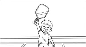 hình tô màu Pickleball cho bé 4 tuổi