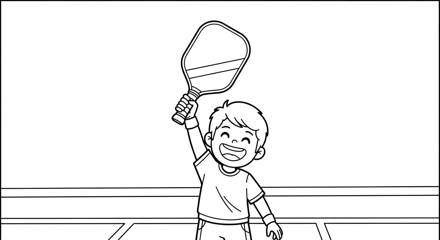 hình tô màu Pickleball cho bé 4 tuổi
