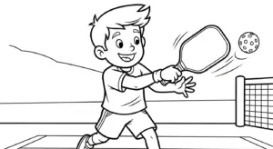 hình tô màu Pickleball cho bé 7 tuổi