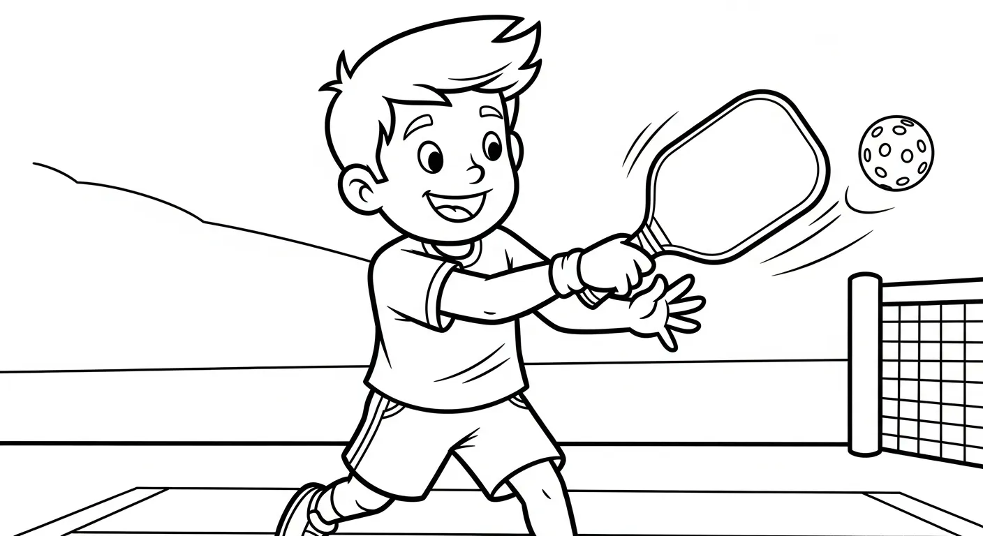hình tô màu Pickleball cho bé 7 tuổi