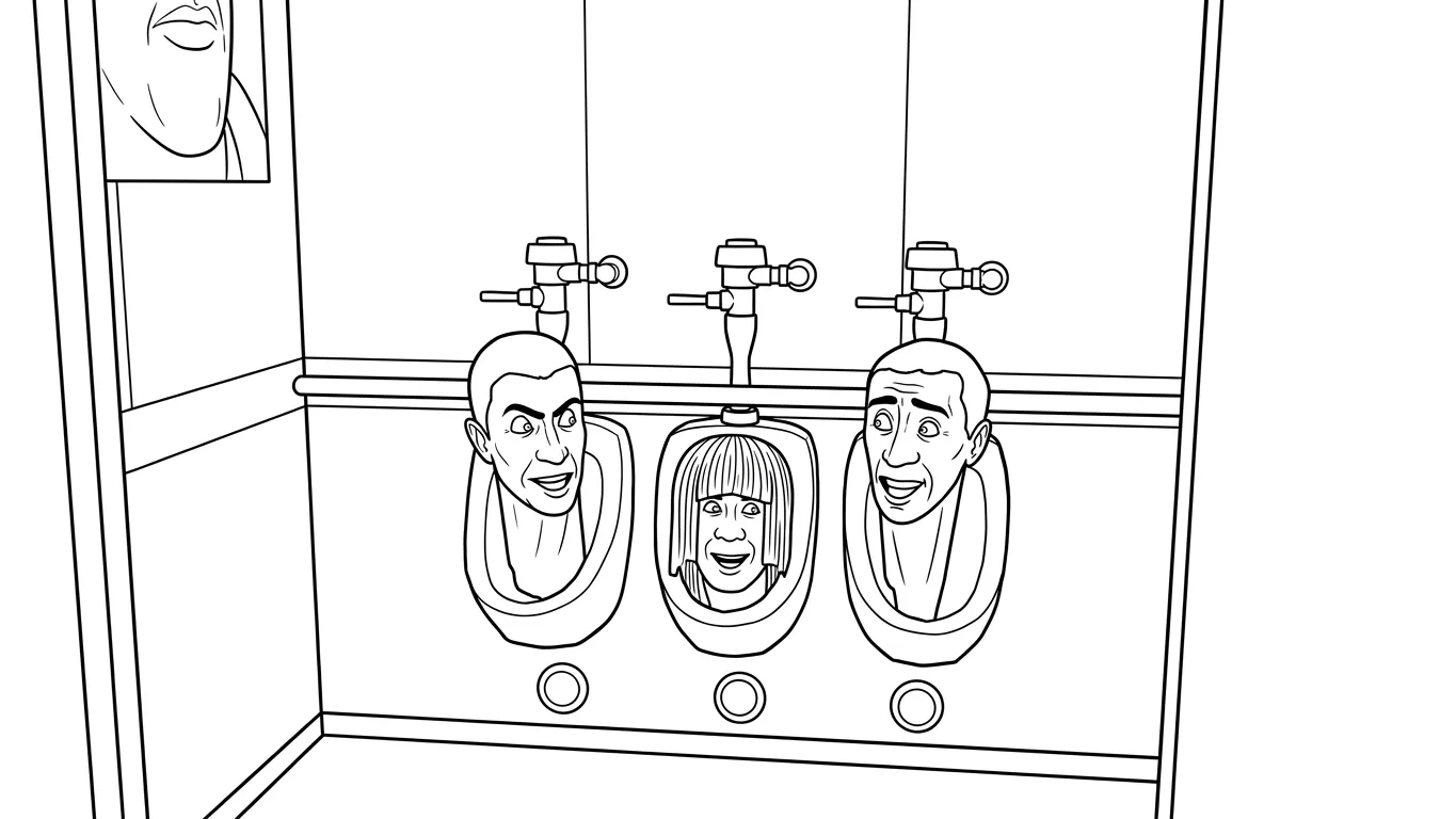 in tranh tô màu Skibidi Toilet cho bé 6 tuổi