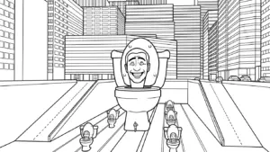 tải hình tô màu Skibidi Toilet cho bé