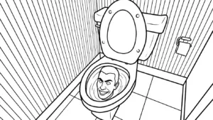 tranh tô màu Skibidi Toilet cho bé 6 tuổi