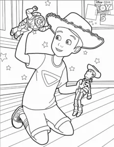 in hình tô màu Toy Story miễn phí