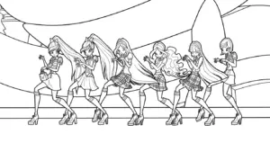 in tranh tô màu Winx