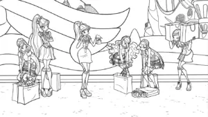 tranh tô màu Winx cho bé 6 tuổi miễn phí