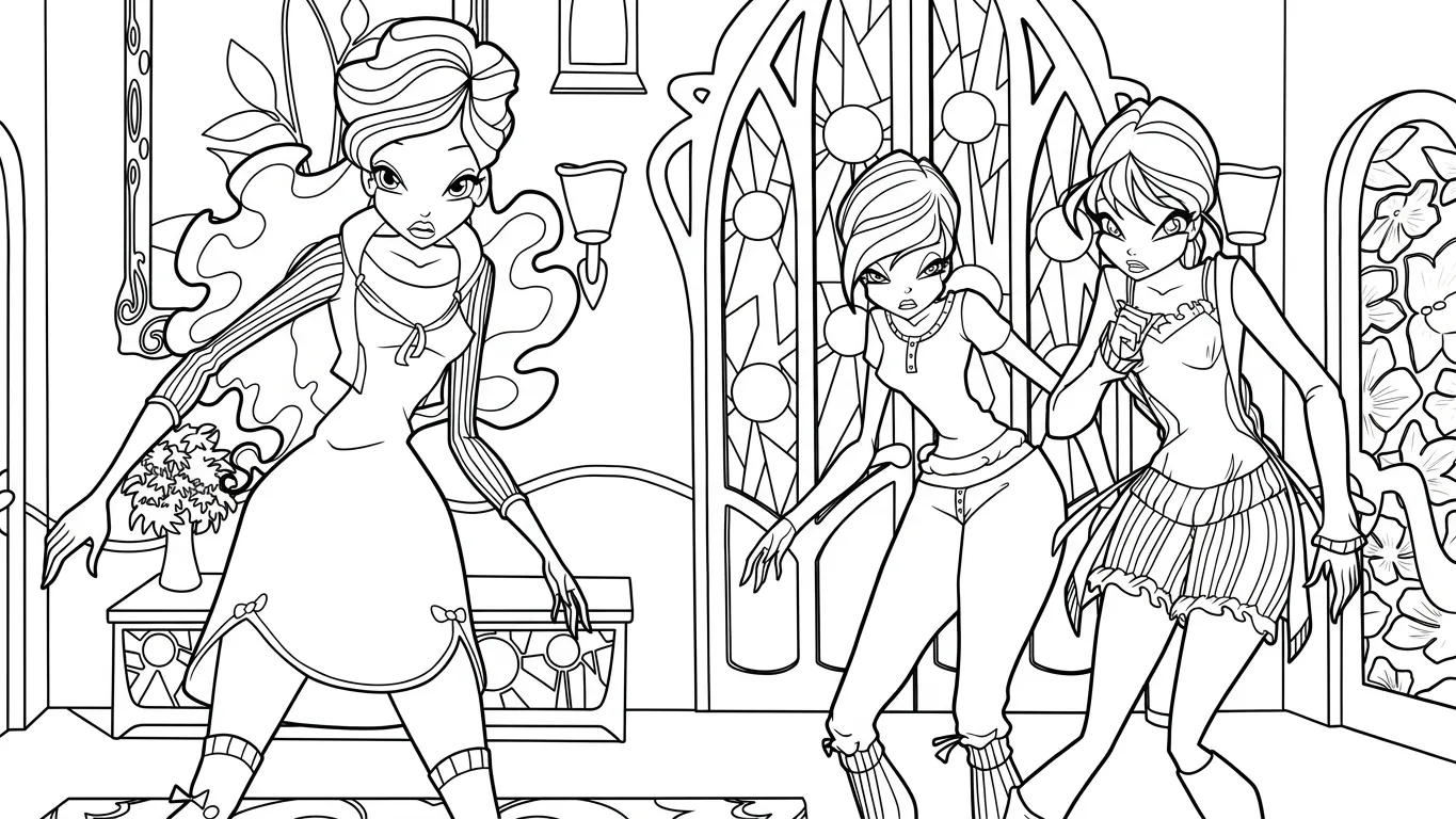 in hình tô màu Winx cho bé 3 tuổi 1