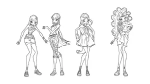 hình tô màu Winx cho bé 4 tuổi miễn phí