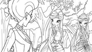 in tranh tô màu Winx cho bé 4 tuổi
