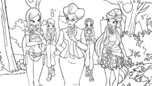 tranh tô màu Winx cho bé 5 tuổi miễn phí