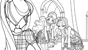 in tranh tô màu Winx khổ A4