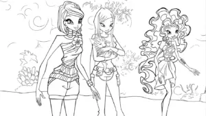 hình tô màu Winx cho bé tải về