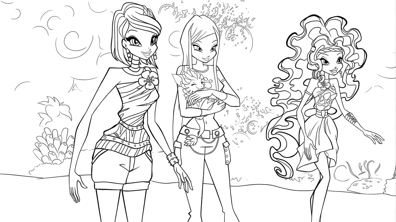 hình tô màu Winx cho bé tải về