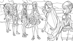 tranh tô màu Winx cho bé 6 tuổi