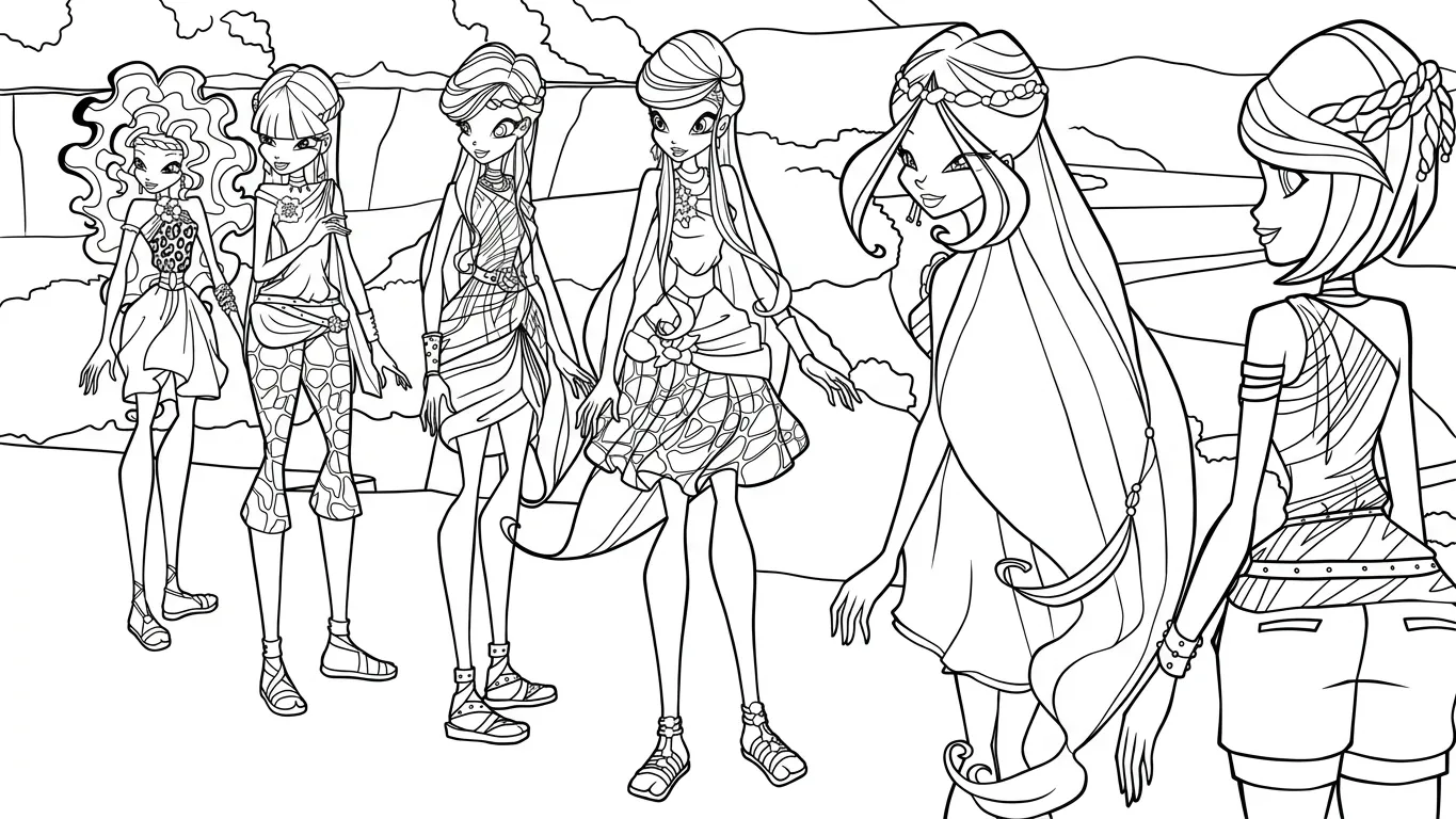 tranh tô màu Winx cho bé 6 tuổi 1