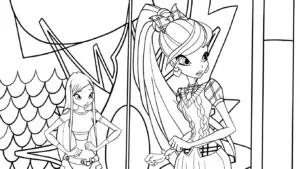 in hình tô màu Winx