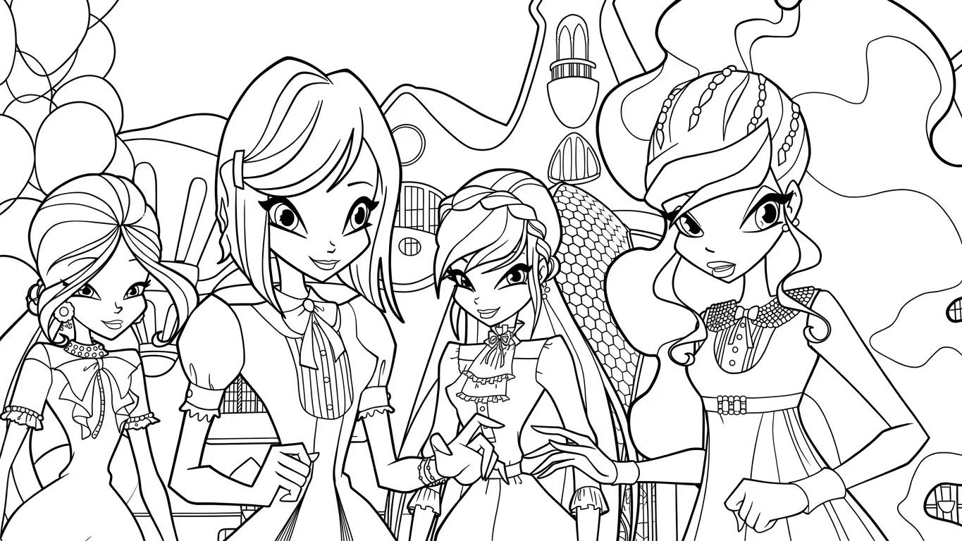 hình tô màu Winx cho bé 8 tuổi