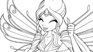 in hình tô màu Winx cho bé 7 tuổi