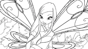 in tranh tô màu Winx cho bé 6 tuổi