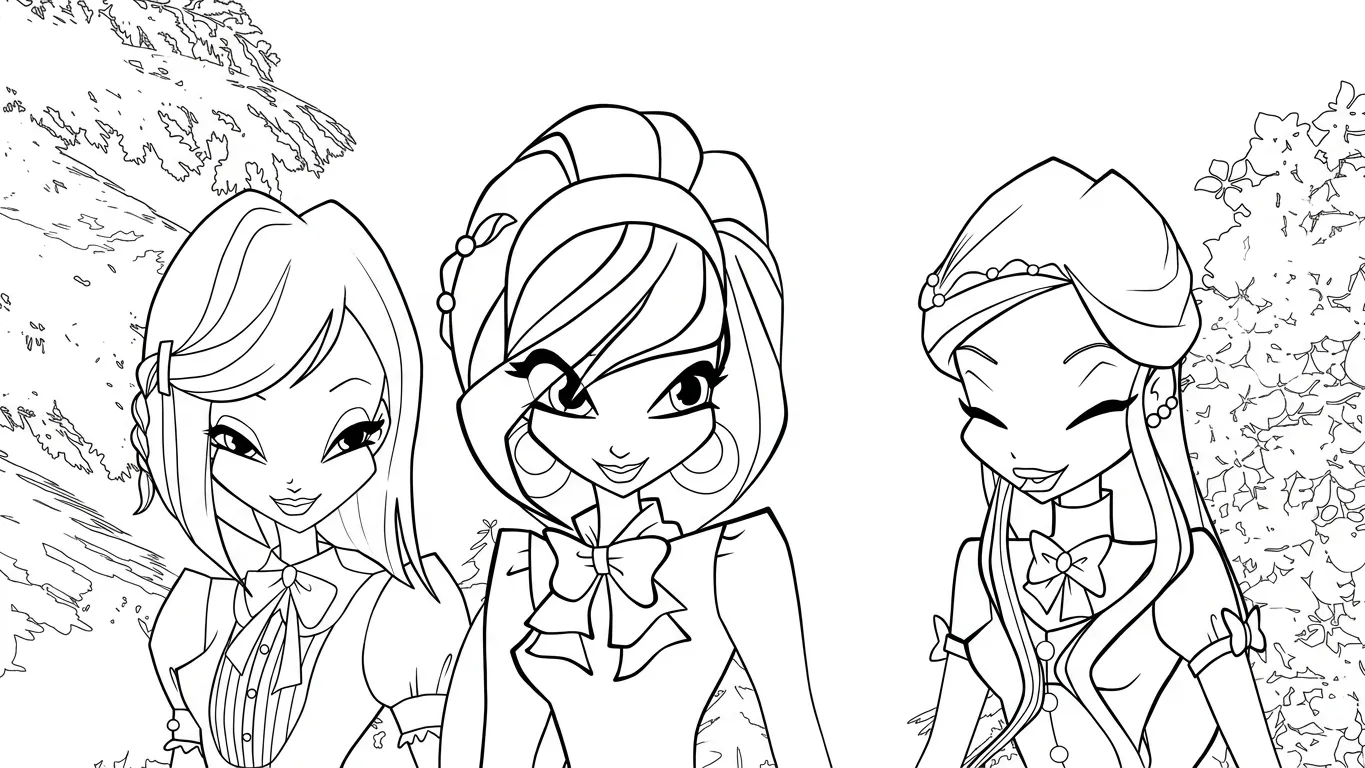 tải tranh tô màu Winx cho bé miễn phí