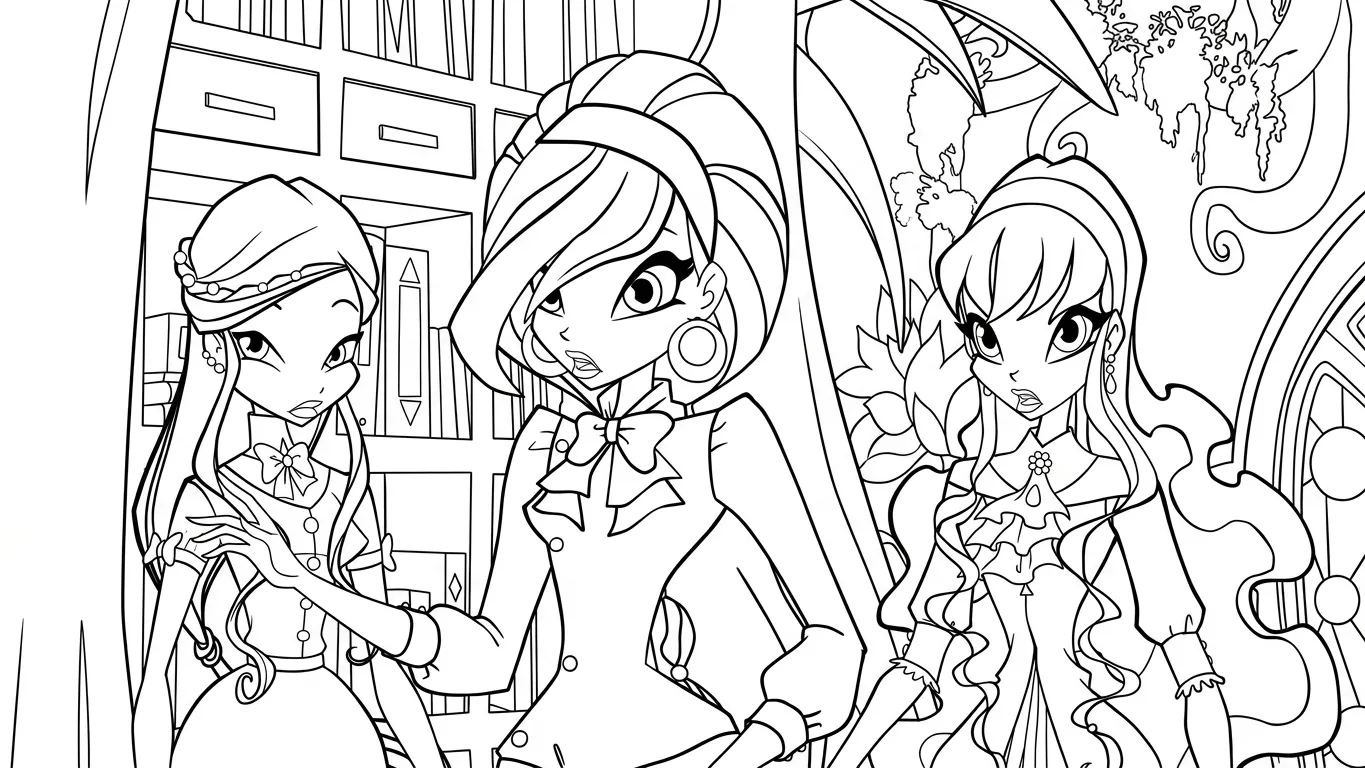 tranh tô màu Winx pdf 1