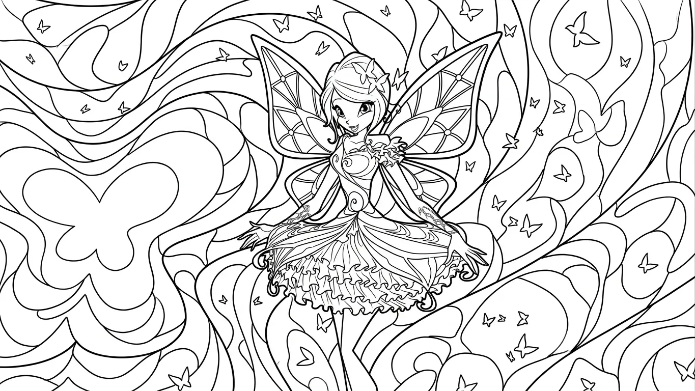 tranh tô màu Winx pdf 2