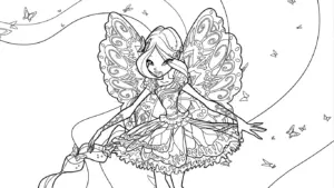 mẫu tranh tô màu Winx cho bé