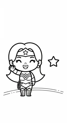 download hình tô màu Tranh Tô Màu Wonder Woman 10 cho bé