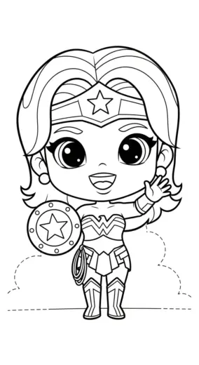 hình tô màu Tranh Tô Màu Wonder Woman 11 cho bé 7-8 tuổi