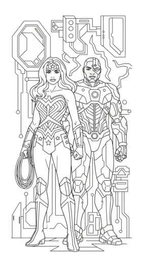 tranh tô màu Tranh Tô Màu Wonder Woman 12 chất lượng cao
