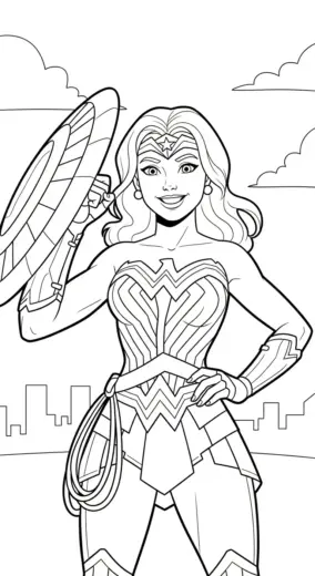 tải tranh tô màu Tranh Tô Màu Wonder Woman 19 chất lượng cao