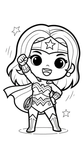 mẫu in hình tô màu Tranh Tô Màu Wonder Woman 2 cho bé
