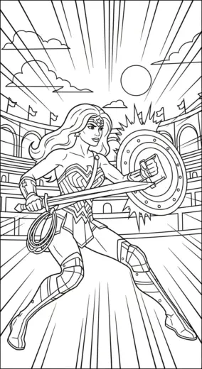tải hình tô màu Tranh Tô Màu Wonder Woman 23 chất lượng cao