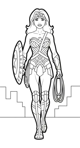 tải tranh tô màu Tranh Tô Màu Wonder Woman 27 chất lượng cao