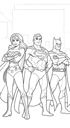 tranh tô màu Tranh Tô Màu Wonder Woman 3 cho bé đơn giản