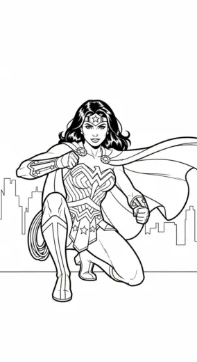tải tranh tô màu Tranh Tô Màu Wonder Woman 34 cho bé 7 tuổi