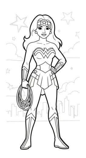 tranh tô màu Tranh Tô Màu Wonder Woman 36 cho bé 7 tuổi chất lượng cao