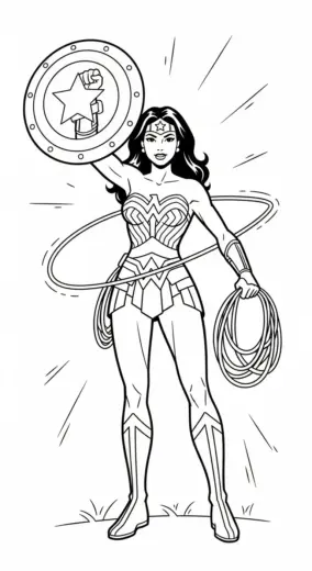 in hình tô màu Tranh Tô Màu Wonder Woman 37 cho bé 4 tuổi