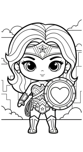 download tranh tô màu Tranh Tô Màu Wonder Woman 38 cho bé