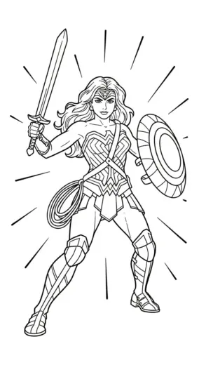 tranh tô màu Tranh Tô Màu Wonder Woman 4 tập tô