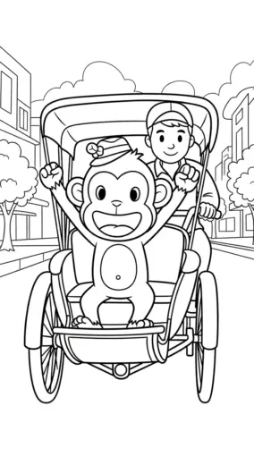 tải tranh tô màu Xích Lô cho bé 4 tuổi