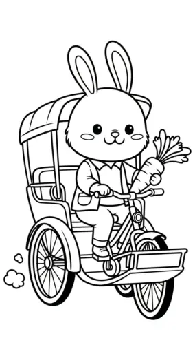 in hình tô màu Xích Lô cho bé 8 tuổi