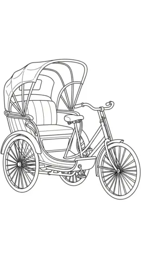 tranh tô màu Xích Lô cho bé 3 tuổi