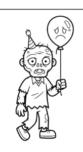 in hình Zombie cho bé tập tô