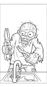 download tranh tô màu Zombie miễn phí