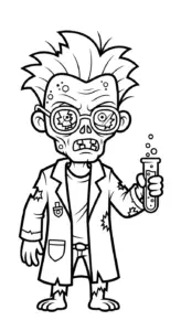 in hình tô màu Zombie cho bé