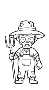 tranh tô màu Zombie cho bé 4 tuổi miễn phí