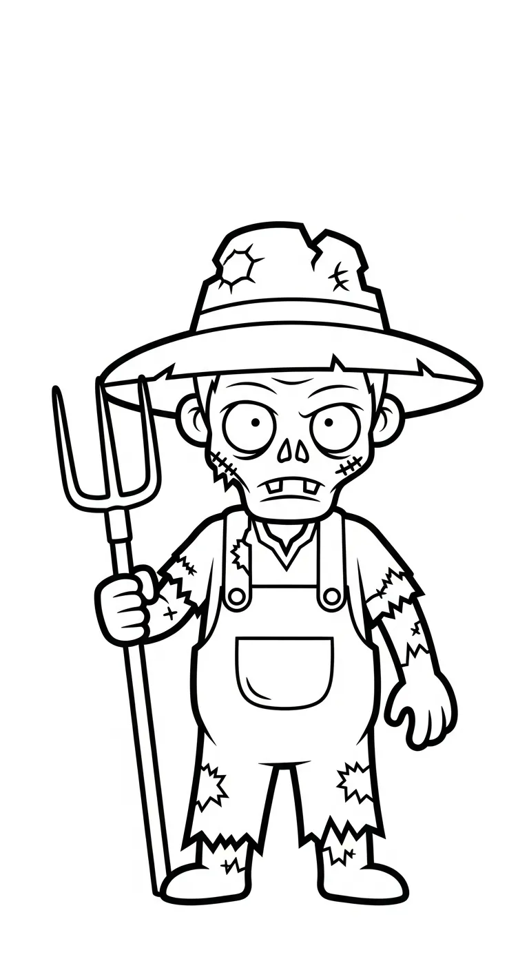 tranh tô màu Zombie cho bé 4 tuổi miễn phí