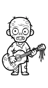 mẫu in tranh tô màu Zombie cho bé
